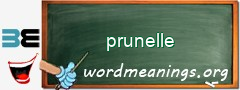 WordMeaning blackboard for prunelle